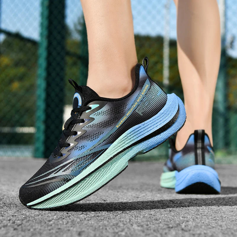 Running Shoes Men Mesh Breathable Lace-up Comfortable Marathon Sports Casual Tennis Shoes Big Size Trendy Sneakers for Men