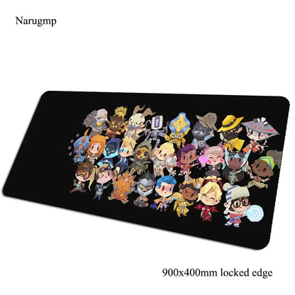 Tappetino mouse Overwatch regalo di compleanno, tappetino per computer 900x400x3mm, mousepad gaming grande, tappetino per mouse e tastiera per giochi PC gamer da scrivania