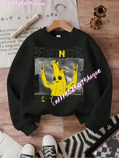 New Fortnite Kids Sweatshirts Cartoon Game Character Printed Hoodie Autumn Casual Children’s Tops Winter Baby Boys Clothing