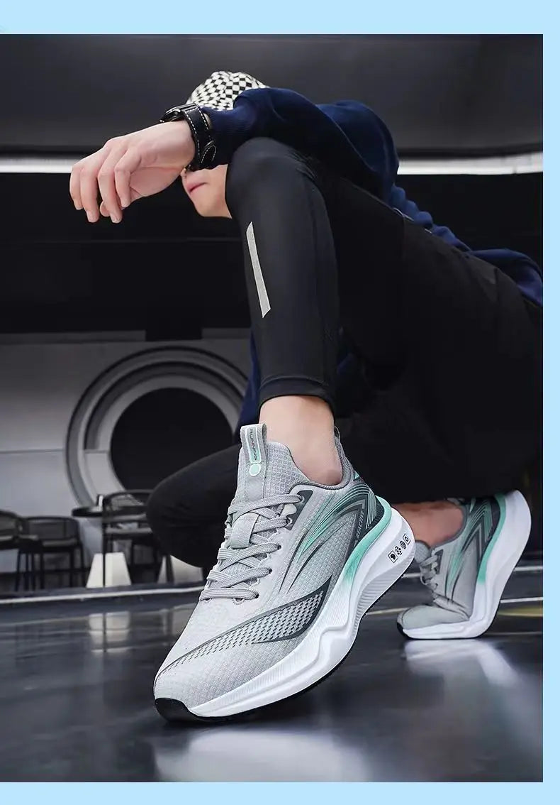 Men's breathable running shoes summer hot sale of the season, casual sporty fish thread soft bottom thick heel cross-border style