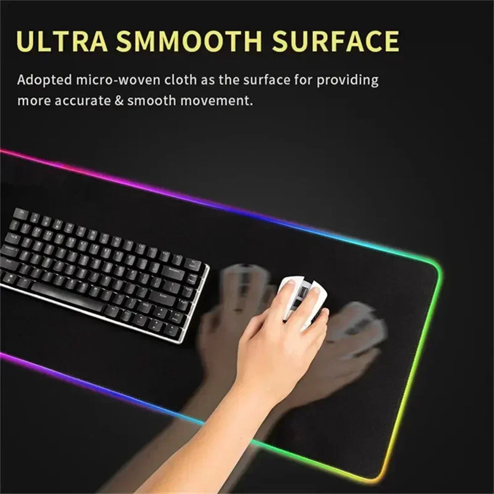 Gaming Call of Duty RGB Mouse Pad Office Large Size PC LED Glowing Keyboard Natural Rubber Anti-Slip Mice Mats Lock Edge Thicken