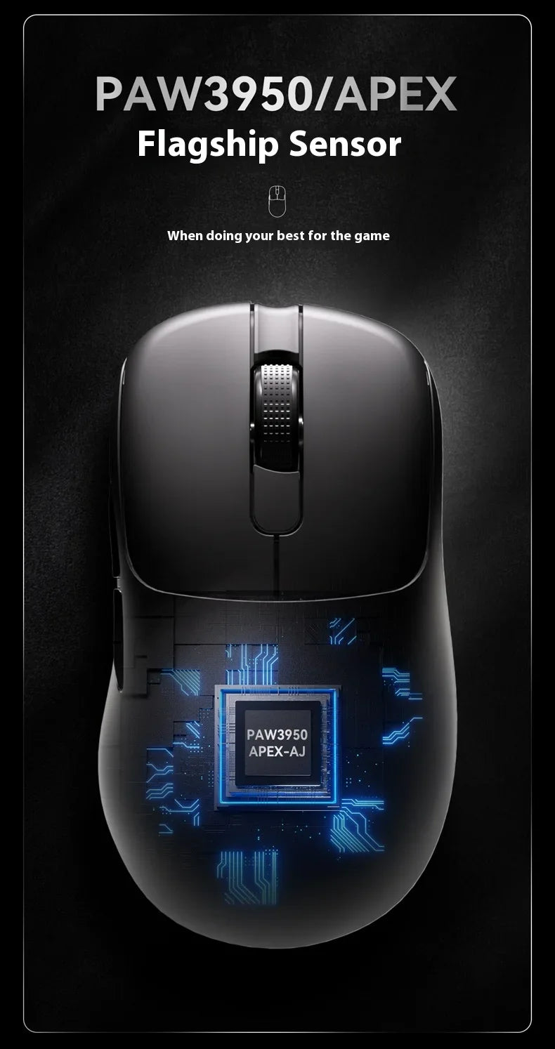 Ratón gaming AJAZZ AJ179 APEX con base de pantalla a color, carga magnética, alta frecuencia de 8000Hz, trimodo (PAW3950), para diestros