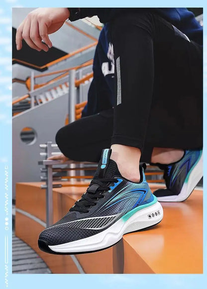 Men's breathable running shoes summer hot sale of the season, casual sporty fish thread soft bottom thick heel cross-border style
