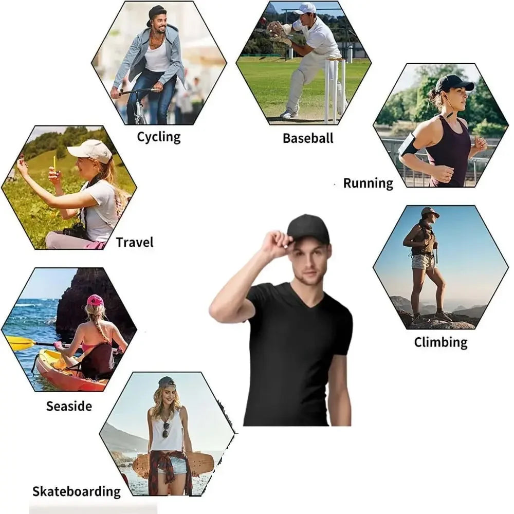 Black Baseball Cap for Men & Women - Adjustable Outdoors Sports Hat for Casual Summer Wear