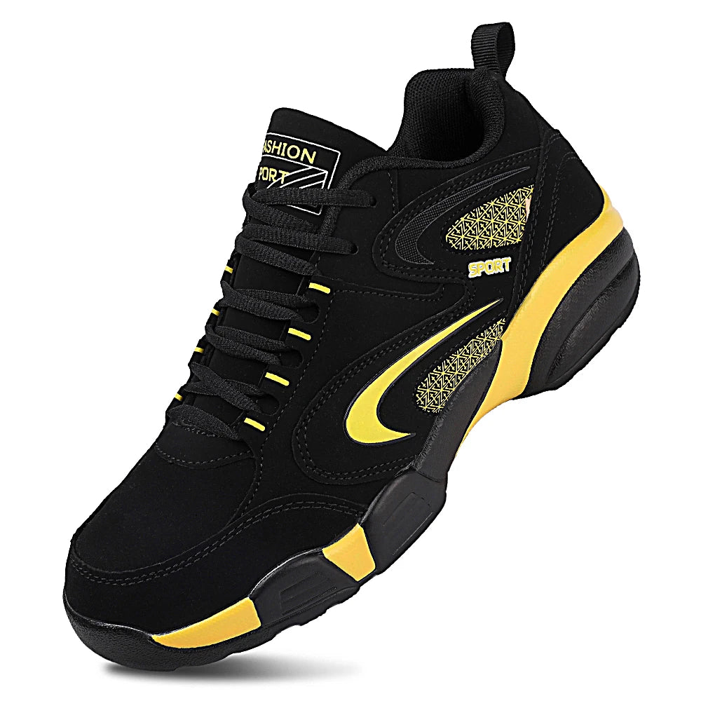 Plus Size Men's Trendy Color Block Sneakers, Comfortable Non-Slip Lace-Up Casual Durable Shoes for Men's Outdoor Activities