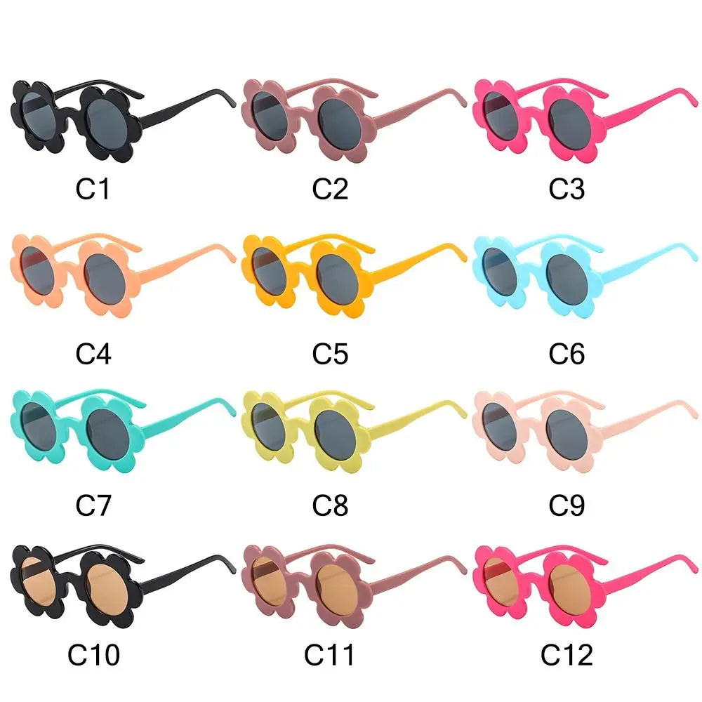 New Trendy Sunflower Sunglasses for Women Retro Round Flower Sun Glasses Fun Novel Disco/Festival/Party Shades for Adults