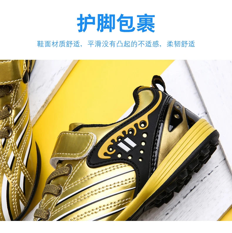 Personality Stylish and Comfortable Boys Girls Training Game Sneakers Indoor Outdoor Lawn Youth Student Soccer Shoes 25-35#
