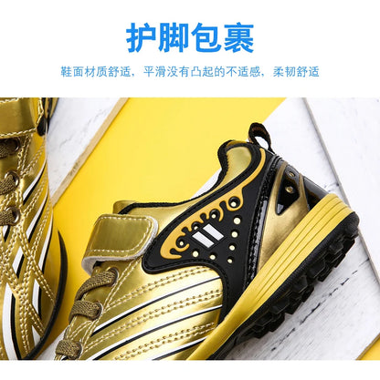 Personality Stylish and Comfortable Boys Girls Training Game Sneakers Indoor Outdoor Lawn Youth Student Soccer Shoes 25-35#