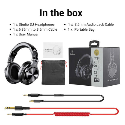 Cuffie OneOdio A71 cablate over-ear HiFi Studio DJ con microfono – Headset gaming professionale per monitoraggio con bassi profondi