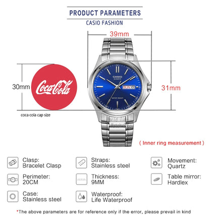 Casio watch men simple Week Calendar Waterproof quartz men watch Business Casual Style