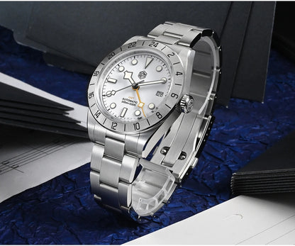 Relógio mecânico automático San Martin New 39mm NH34 BB GMT, relógio desportivo, safira, luminoso, impermeável 100m, para homem, Relogio SN0054