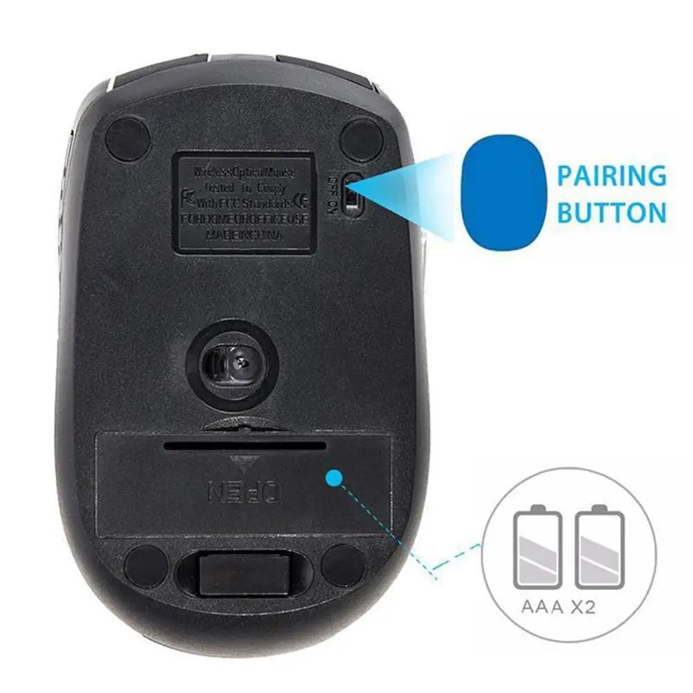2.4GHz Wireless Mouse, Optical Mice with USB Receiver, Gamer 6 Buttons Mouse for Computer, PC, Laptop Accessories