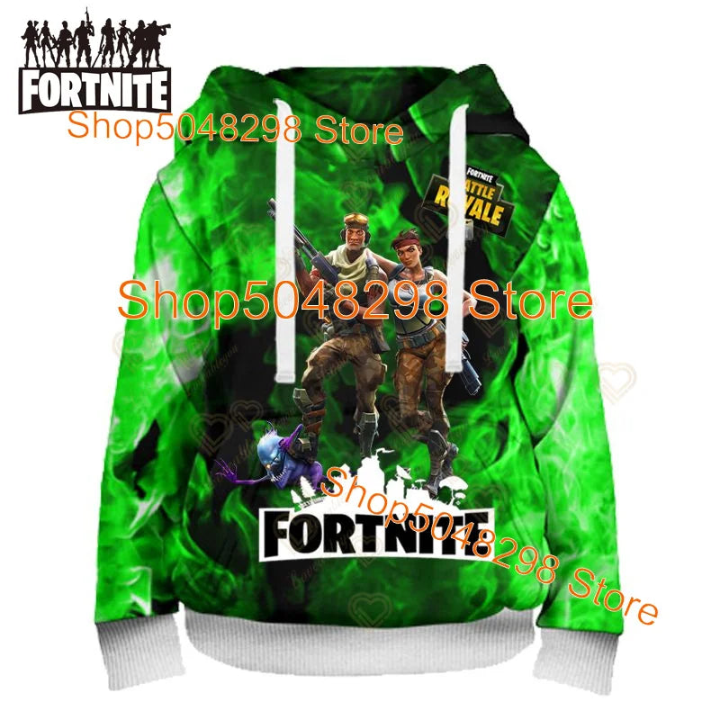 Fortnite Hoodies Pullover Sweatshirt Victory Royale 3D Hoodies Streetwear Hooded Clothes Tops for Kids Birthday Gifts