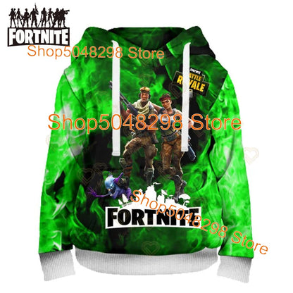 Fortnite Hoodies Pullover Sweatshirt Victory Royale 3D Hoodies Streetwear Hooded Clothes Tops for Kids Birthday Gifts