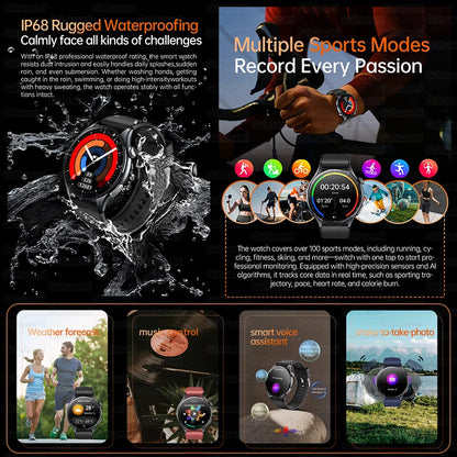 2025 Health Smartwatch for Xiaomi & Huawei ECG + PPG, Blood Pressure, SpO2, Body Analysis, Bluetooth Calling & NFC