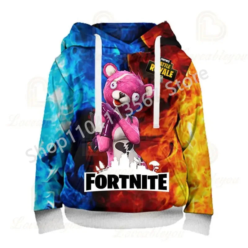 Sweatshirts com Capuz Llama Battle Royale F-Fortnited com Impressão 3D para Homem, Mulher e Criança, Rapaz e Rapariga, Pullover Streetwear Verde