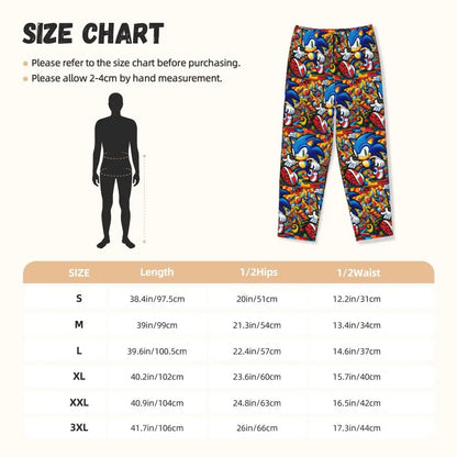 Custom Women Soniced Pajama Pants Printed Hedgehog Game Sleep Sleepwear Bottoms with Pockets