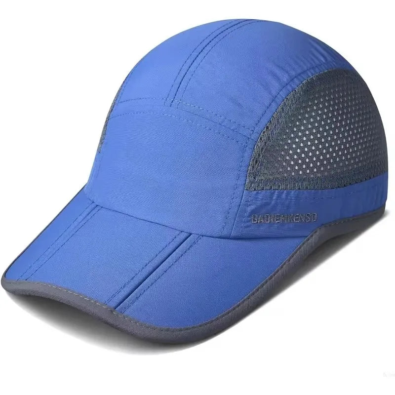 GADIEMKENSD Quick-Drying Foldable Portable Baseball Caps For Men Summer Sea Wave Embroidery Unisex Sport Sun Hats Snapback Cap