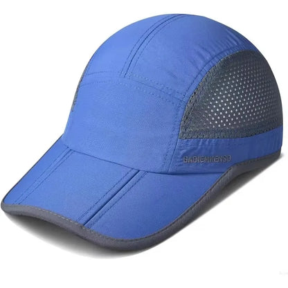 GADIEMKENSD Quick-Drying Foldable Portable Baseball Caps For Men Summer Sea Wave Embroidery Unisex Sport Sun Hats Snapback Cap