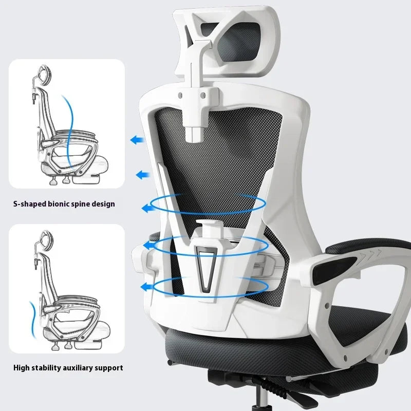 Ergonomic Recliner Chairs Gaming Computer Office Chair Free Delivery Wheels Foot Rest Comfortable Office Furniture