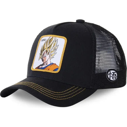 Dragon Ball Son Goku-baseballkasket til mænd, sommerkasket til rejser, broderet hiphop-solskærm, justerbar trucker-meshkasket