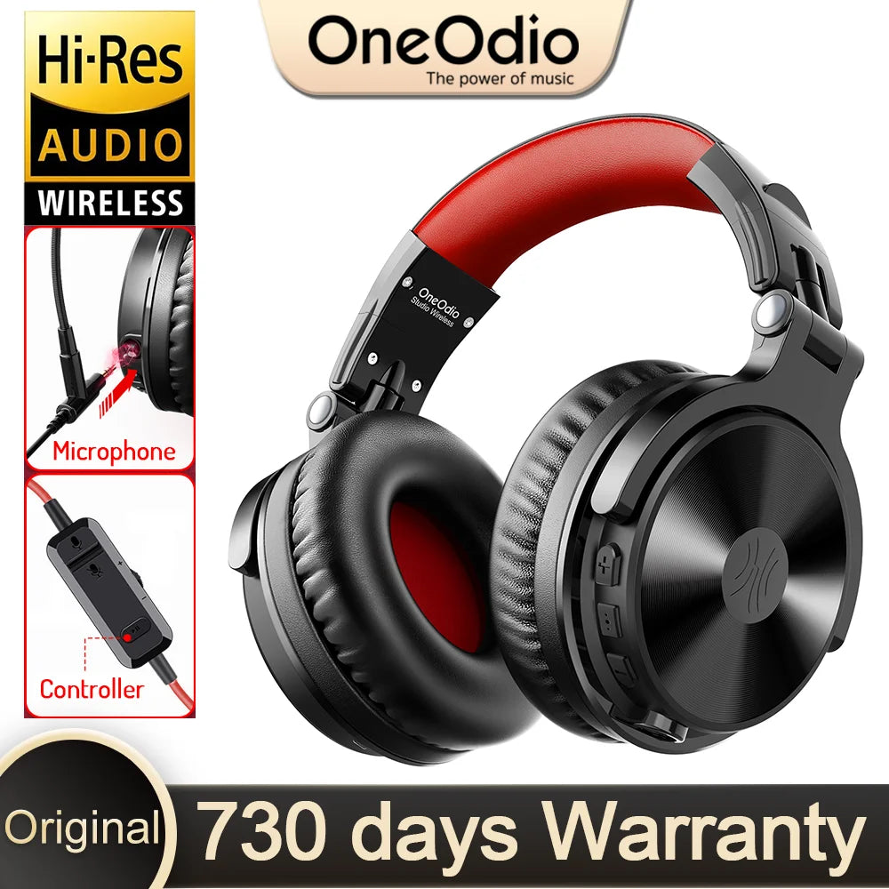 OneOdio Pro-M kabellose Gaming-Kopfhörer Bluetooth 5.2 HiFi-Stereo-Headset 110H Akkulaufzeit mit Mikrofon, tiefer Bass, faltbare Over-Ear-Kopfhörer