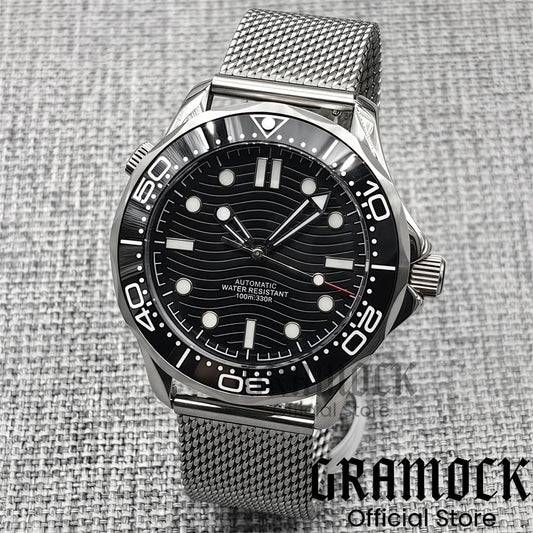Gramock New 007 NTTD Wristwatch 41mm Men Mechanical Watch Automatic Watch Domed Sapphire Glass Luminous Diving Steel NH35/PT5000