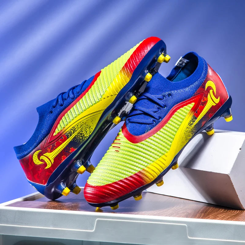 New Men Football Boots Match Adult Outdoor Sport Training Cleats Soccer Shoes Boys Long Spikes Breathable Non Slip Comfortable