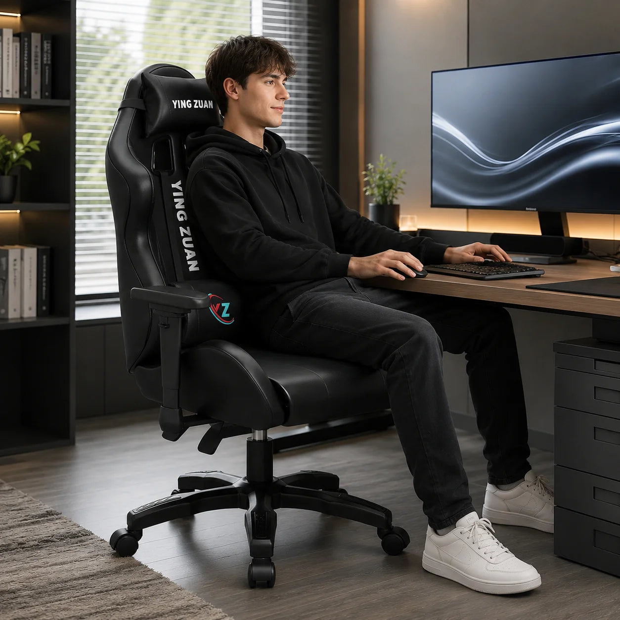 AOLIVIYA Modern Light Ergonomic Gaming Computer Chair Reclining For College Students Men Dormitory Home Office Study Room Seat