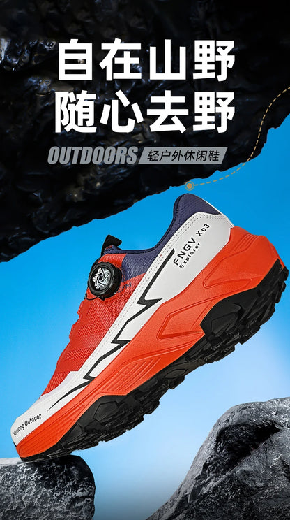 Zapatillas de senderismo transpirables para hombre — Hebilla giratoria, suela antideslizante