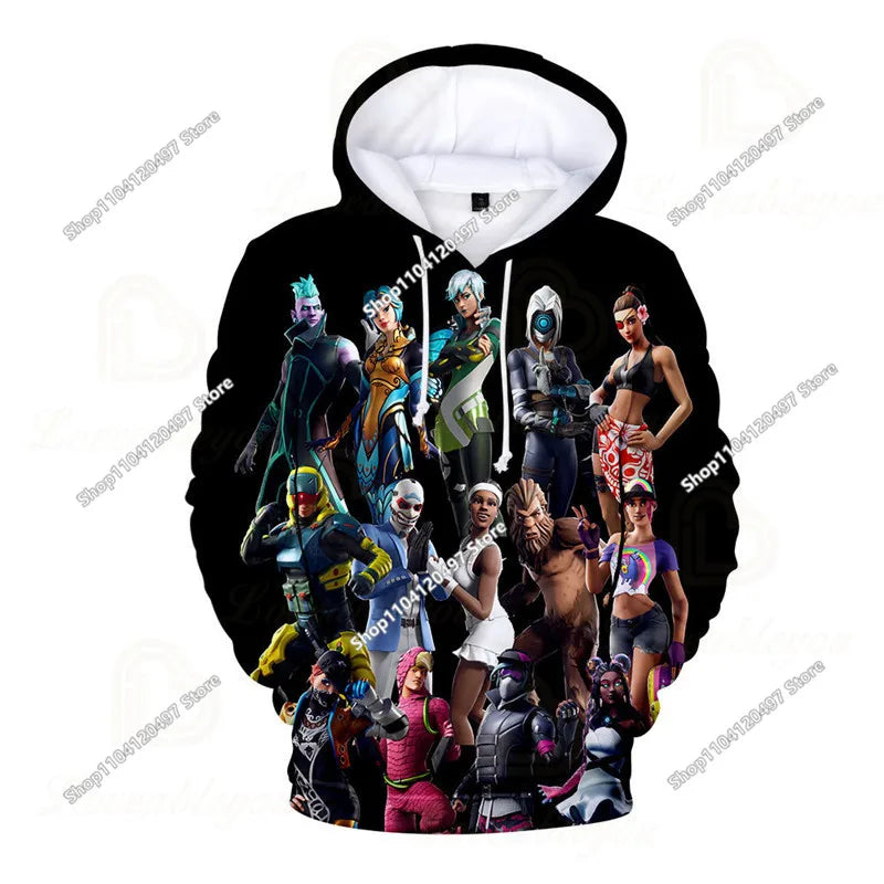 Fortnite Cosplay Sweatshirt Game 3D Printed Unisex Hoodie Casual Coat Anime Peripheral Kawaii Jacket Children Clothing Gifts