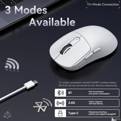 Ratón gaming inalámbrico ATTACK SHARK X3 PixArt PAW3395 49g SUPERLIGHT, BT/2.4G inalámbrico/con cable, 6 DPI ajustables hasta 26000