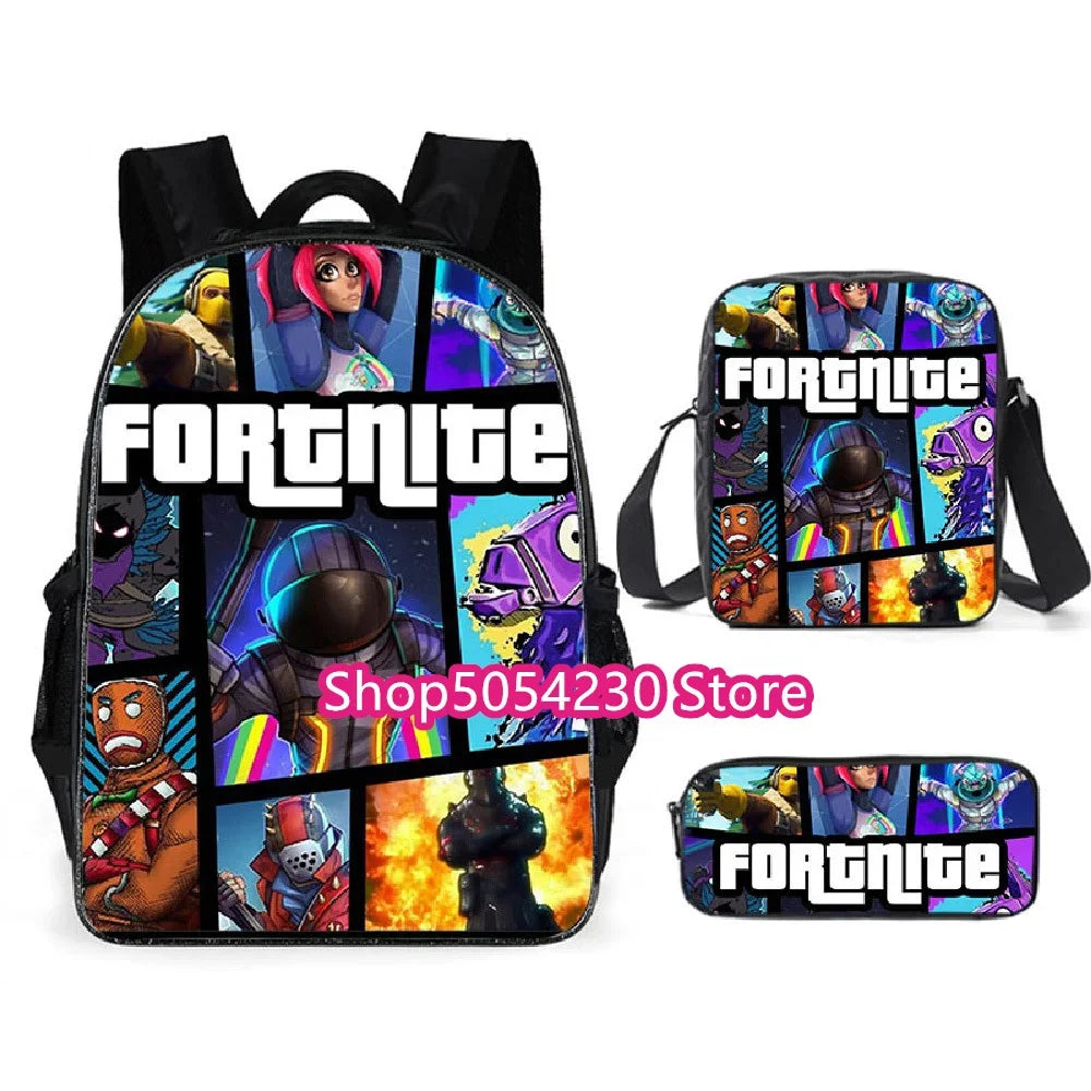 Fortnited 3-teiliges Rucksack-Set für Jungen – Victory Game, 16 Zoll, wasserabweisender Vorschul-Rucksack, cooler Grundschulrucksack