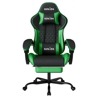 SUKIDA Gaming Chair Ergonomic Video Game Chair Comfortable Computer Chair with Footrest and Lumbar Support Office Chair