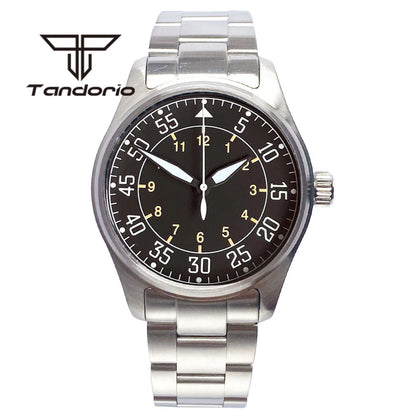 Tandorio 39mm Diving Pilot Automatic Watch for Men NH35/PT5000/Miyota8215 Movement AR Sapphire Crystal 20BAR Waterproof Luminous