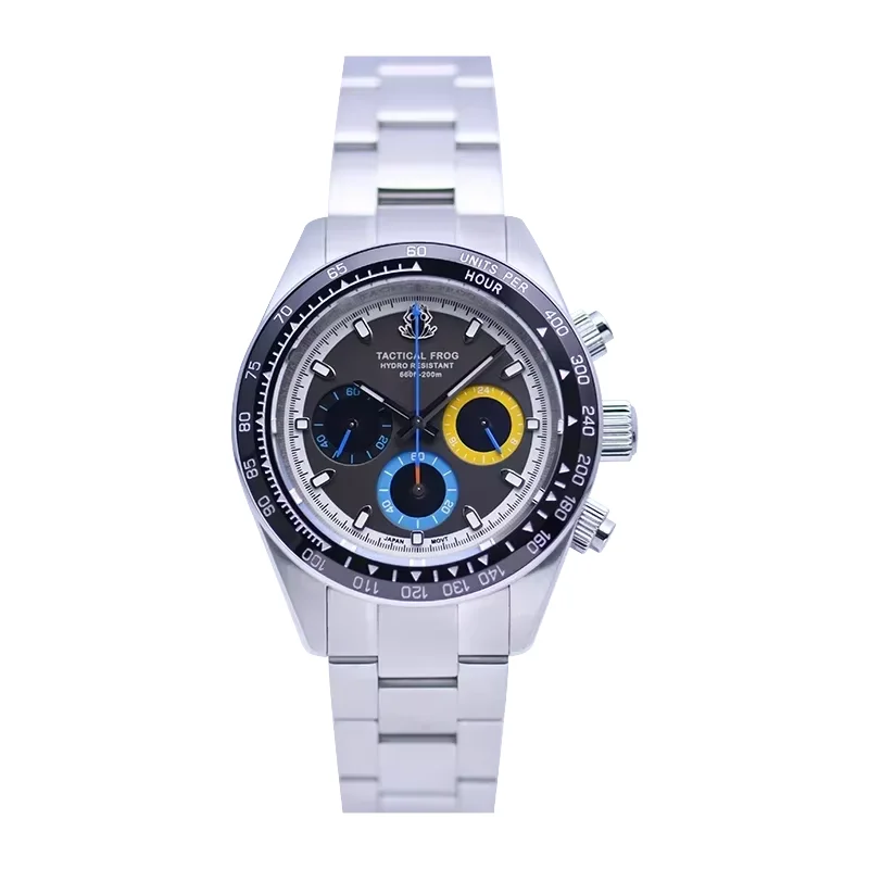 Tactical Frog Quartz Watch VS75 Solar Chronograph Sapphire 200m Waterproof Luxury Watch Luminous Quartz Movement 41mm Mens Watch
