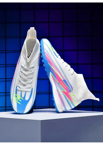 Nouvelles chaussures de football pour hommes, chaussures de match montantes, chaussures de futsal de haute qualité, chaussures de football d'intérieur antidérapantes, baskets d'extérieur, crampons pour gazon, meilleures v
