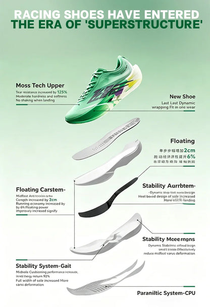 QIAODAN Feiying PB6.0 hardloopschoenen met koolstofplaat voor heren, professionele marathon-wedstrijdschoenen, lichtgewicht sportschoenen QDB023263299