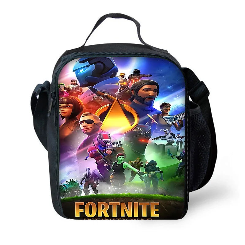 Hot Game Fortnite Child Insulated Large Capacity Bag for Boys and Girls Student Outdoor Picnic Reusable Thermal Cooler Lunch Box