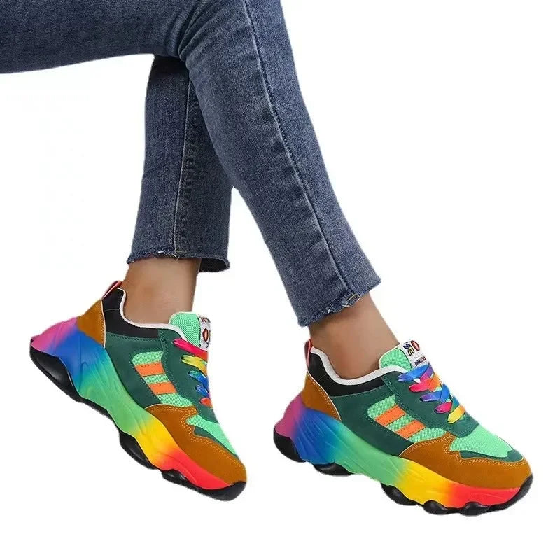 Damskie sportowe trampki, tenisówki, buty do biegania, damskie obuwie codzienne na platformie, modne obuwie, buty do koszykówki, wygodne, eleganckie, sportowe, modne