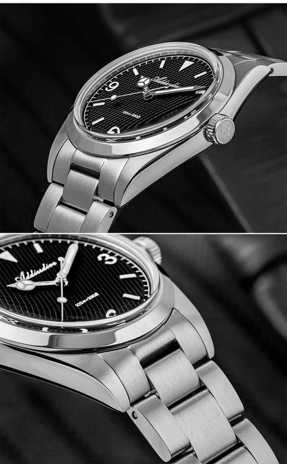 ADDIESDIVE New Men's Analog Watch Bubble Mirror Glass 100m Luminous Men's Quartz Watches with Stainless Steel Bracelet AD2096