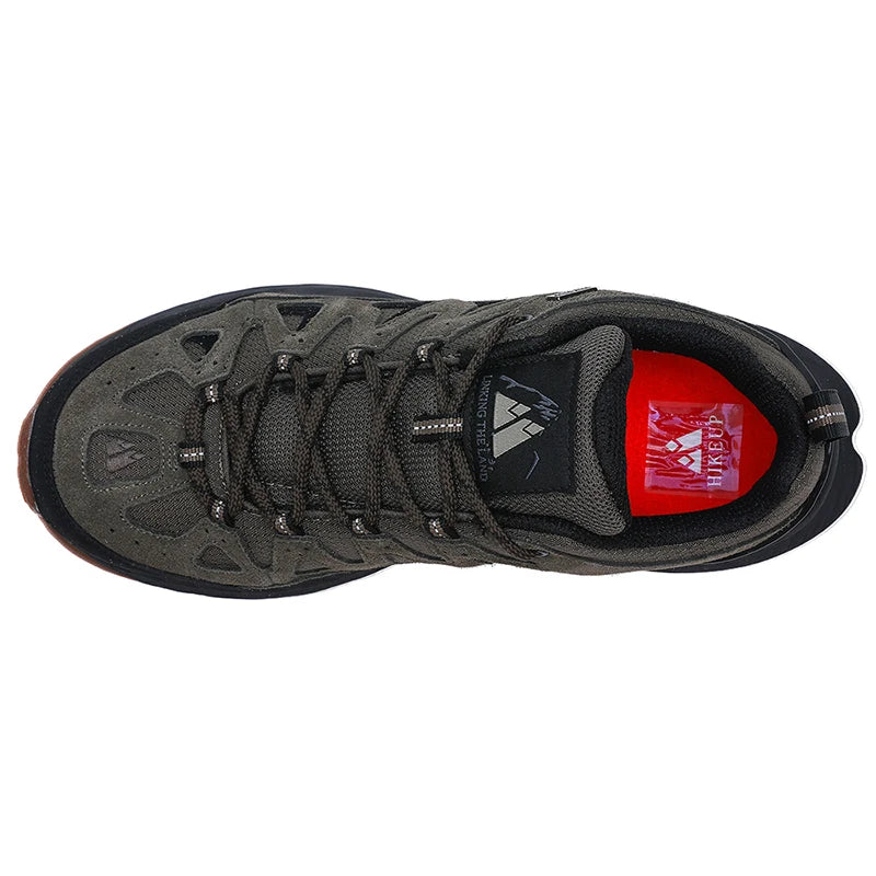 ‌Hikeup Men's Outdoor Hiking Shoes Lightweight Energy Return Trekking Walking Sports Shoes with Strong Grip & Support