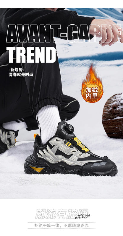 Herrenstiefel Neue Winterschuhe Warme Herrenschuhe Wasserdicht Rutschfest Plüsch-Sneaker Herren-Tennisschuhe Stiefel Herren-Sneaker Winter