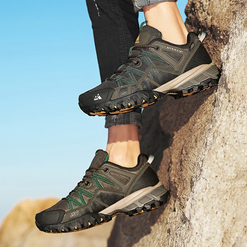 HIKEUP Sneakers traspiranti, ammortizzate e antiscivolo - Scarpe da trekking da uomo - Scarpe da corsa e trekking - Scarpe da montagna per attività all'aperto da uomo