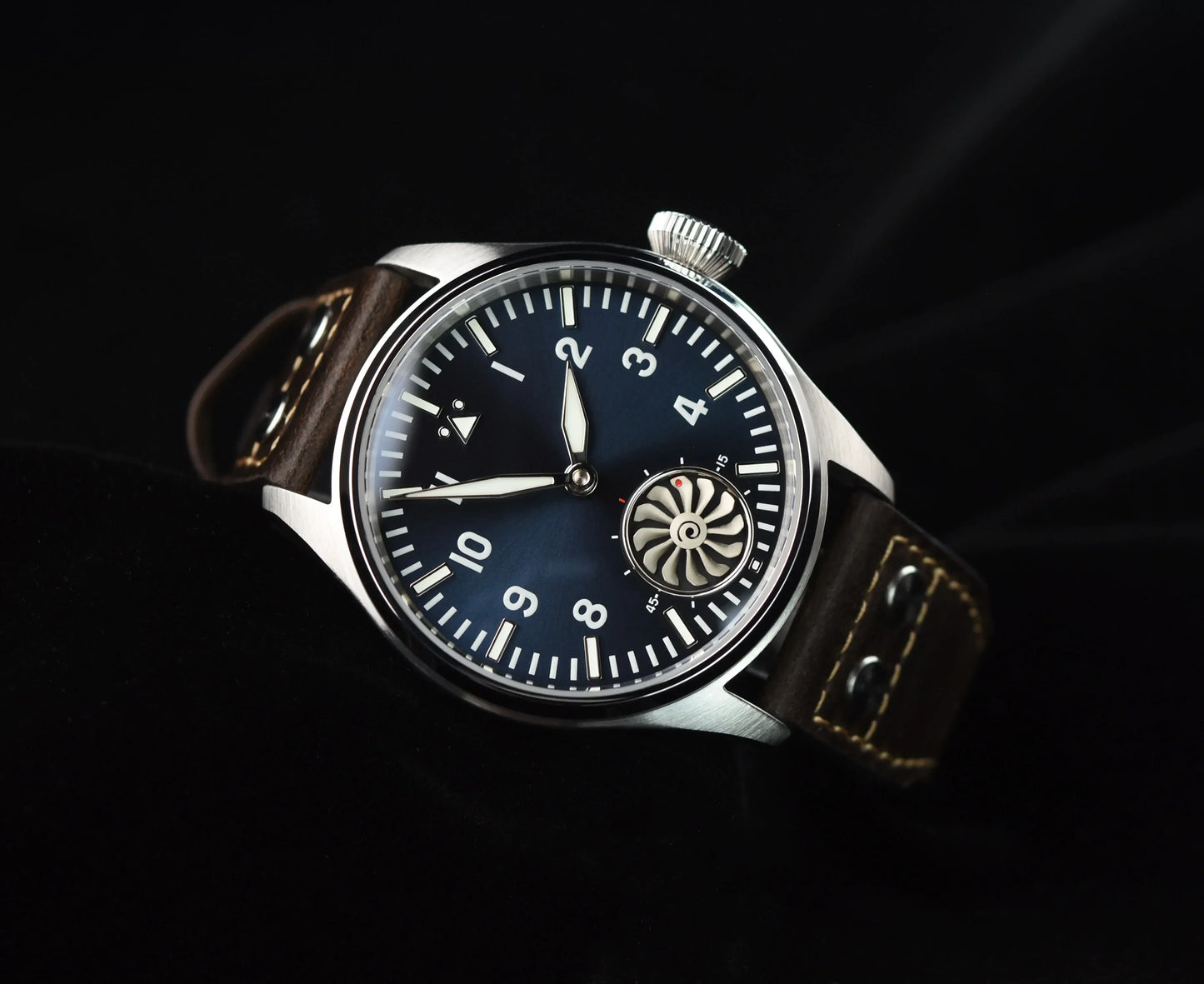 Hruodland 2025 new pilot ST3620 men's manual mechanical watch 43MM sapphire waterproof 10Bar BGW-9 retro reloj hombre