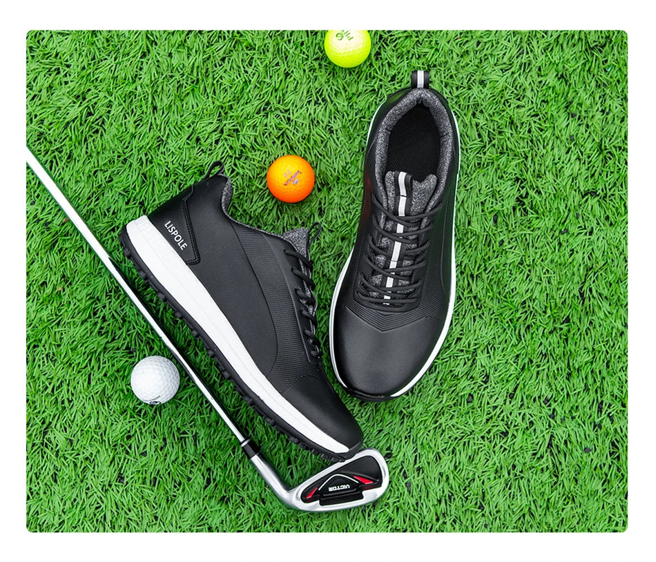 Lersure golfski čevlji za moške, vodoodporni golfski čevlji s špicami, profesionalna protizdrsna golfska obutev, športni copati, luksuzni športni čevlji