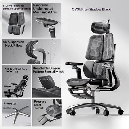 Office Mesh Chair Ergonomic Executive Computer Gaming Furniture Modern Swivel Rolling Adjustable Silla Gaming Ergonomic Chair