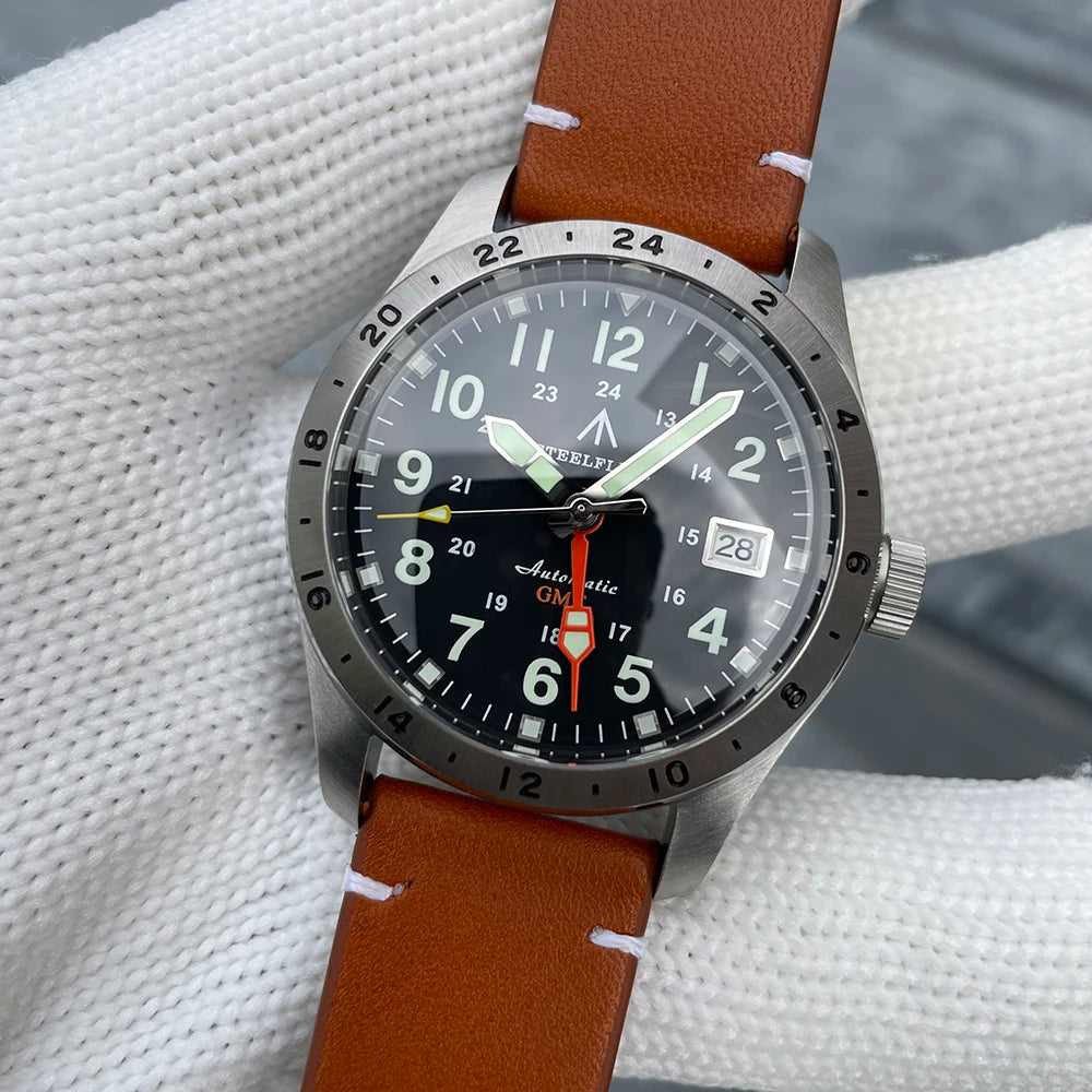 STEELFLIER Official SF792 GMT Mechanische Armbanduhr NH34 Uhrwerk Super BGW9 C3 Leuchtmasse 200M wasserdichte Luxus-Taucheruhr für Herren