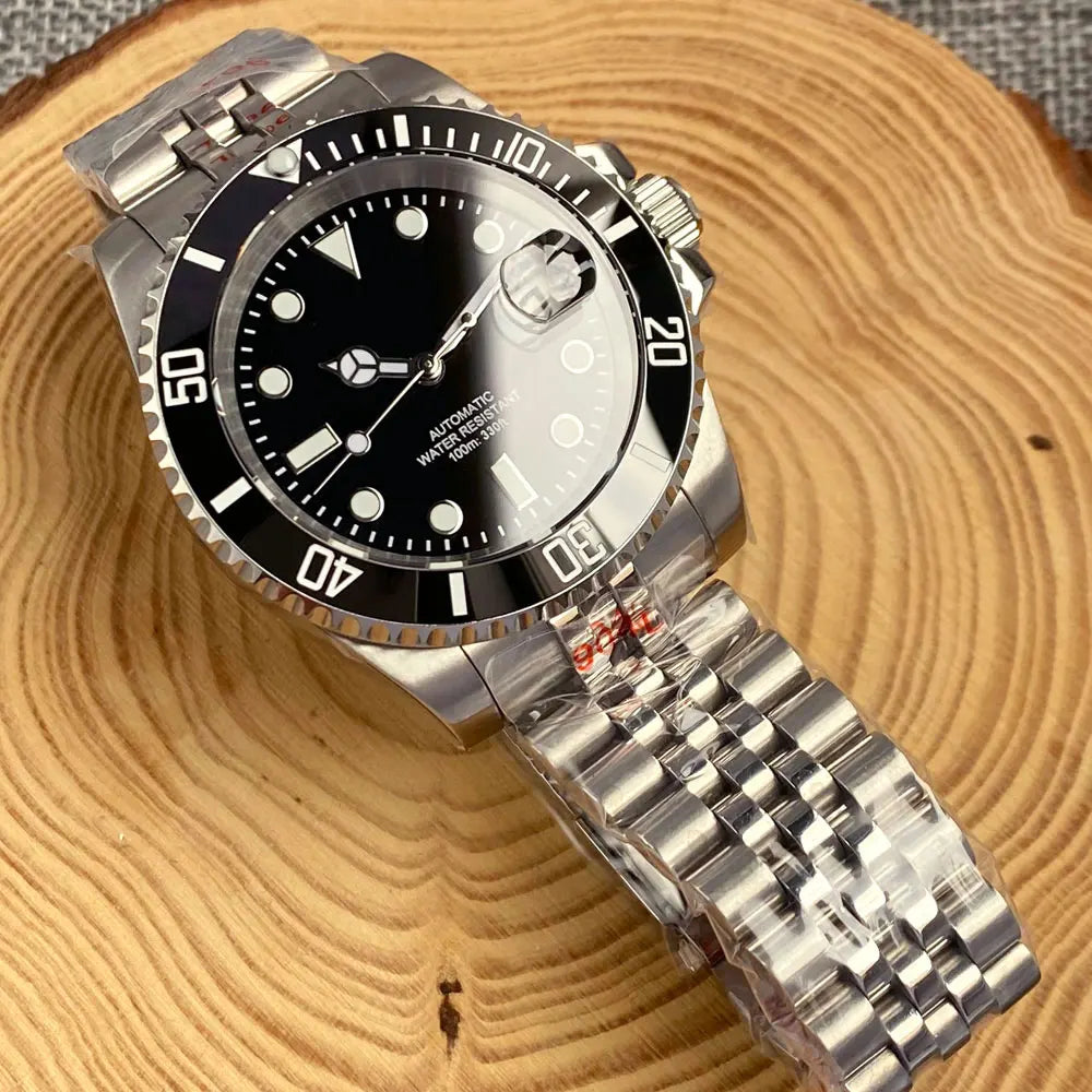 Orologio da uomo automatico 200m impermeabile Miyota8215, orologio subacqueo 40mm con movimento meccanico, luminoso, cinturino Jubilee e fibbia Glide Lock