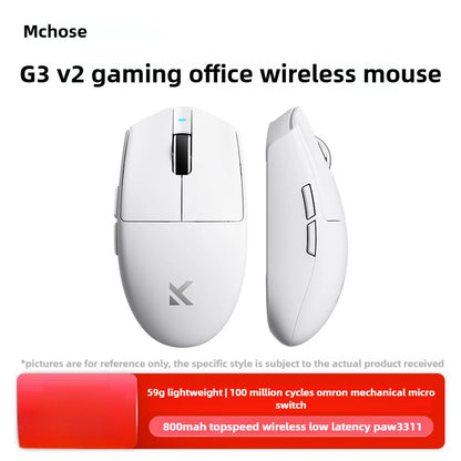 Ratón inalámbrico MCHOSE G3 V2 PRO Bluetooth trimodo ergonómico y ligero para portátil, oficina, gaming y accesorios de ordenador